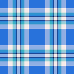 Nyc textile fabric plaid, gift card texture pattern seamless. Quiet vector check tartan background in blue and cyan colors.
