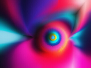 Abstract psychedelic mix of gradient design in pink, cyan, and purple. Blurred, smeared, shiny digital cover with light noise, dust and grain. Unique background for web, wallpaper, or music album art.