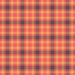Choice texture background seamless, kitchen plaid check vector. Swatch tartan textile pattern fabric in red and orange colors.