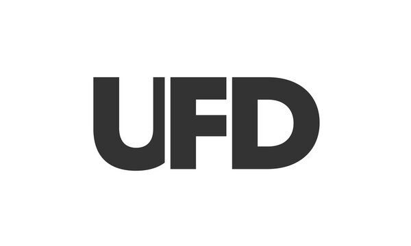 UFD logo design template with strong and modern bold text. Initial based vector logotype featuring simple and minimal typography. Trendy company identity.