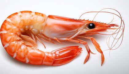 Isolated Shrimp Illustration Of A Cooked Prawn With The Tail Curled Ready To Be Eaten