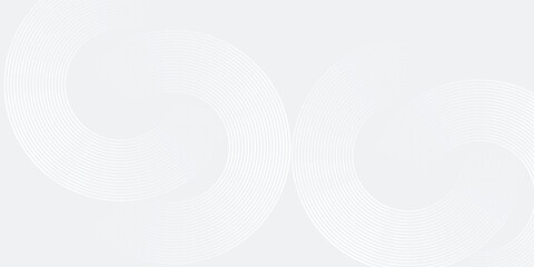 Abstract white glowing geometric lines on gray background. Modern shiny blue circle lines pattern. Futuristic technology concept. Suit for cover, poster, banner, brochure, header, vector modern