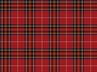 Royal Stewart tartan plaid seamless pattern. Scottish traditional fabric swatch. Red and green christmas holiday tartan plaid seamless pattern