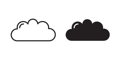 Cloud Icon. Vector illustration with stroke and fill on a white background.