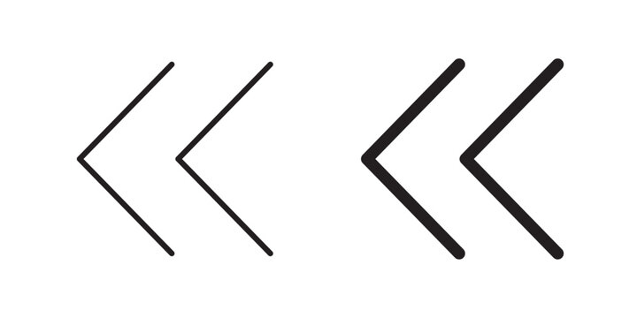 Chevron Left Icon. Vector illustration with stroke and fill on a white&nbsp;background.