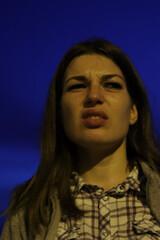 Woman expressing strong disgust with bad feeling