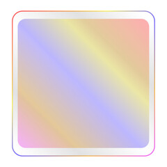 Soft Square Holographic Pastel Gradient Background with Rounded Corners and Light Border