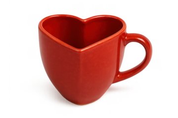 Red heart shaped ceramic mug celebrating love