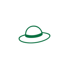 Simple Green Wide Brimmed Hat Illustration