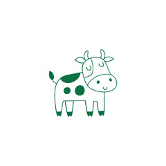 Happy Cow Cartoon Character Illustration