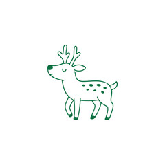 Green Deer Logo Design Element