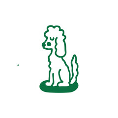 Simple Green Poodle Illustration