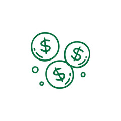 Dollar Coins Icon Set