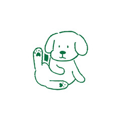 Adorable Cartoon Puppy Giving a Hi Five Gesture