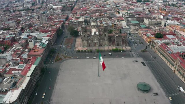 &ldquo;Aerial shot of Zocalo square without people during COVID pandemic&rdquo;