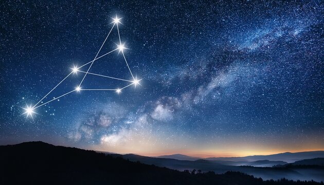 celestial night sky image featuring a prominent constellation perfect for astrology astronomy and zodiac themed projects ideal for websites blogs or social media posts bright heavenly