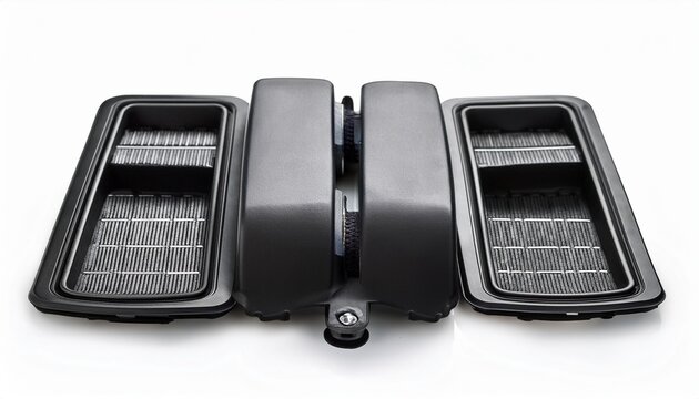 car pedals showing brake clutch and accelerator pedals isolated on white background