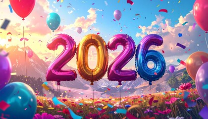 2026 New Year Celebration Background. AI generated.