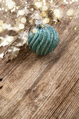 Cristmas decorations over gray background