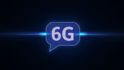 6G symbol on blue background