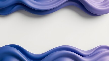 A horizontal composition featuring abstract 3D fluid borders running along