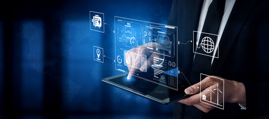 Smart interface showing electric vehicle performance, battery system, power control, charging...