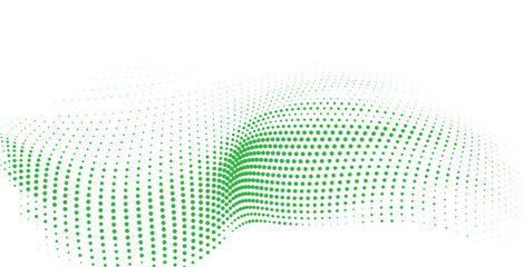 Green Halftone Wave Mesh Pattern for Eco Tech Posters, Modern Graphics, Digital Backgrounds, Abstract Layout Designs vector illustration