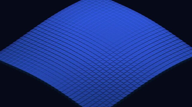 Soft glowing voxel surface with abstract wave shape