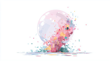 Explosion de la bulle de l&rsquo;IA &ndash; illustration conceptuelle du march&eacute; technologique