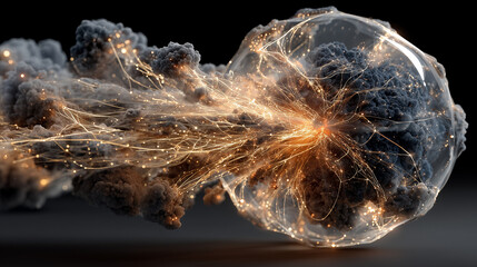 Explosion de la bulle de l&rsquo;IA &ndash; illustration conceptuelle du march&eacute; technologique