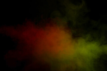 Orange and red steam on a black background.
