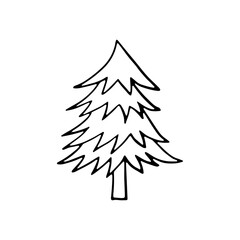 Simple Pine Christmas Tree Doodle