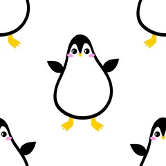 Christmas animals seamless penguin pattern for wrapping paper and fabrics and kids print