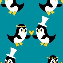 Christmas animals seamless penguin pattern for wrapping paper and fabrics and kids print