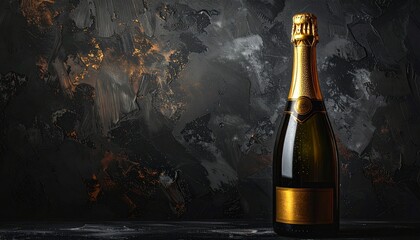 Aesthetic graphic resource of a champagne bottle to celebrate the new year
