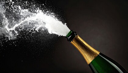 Aesthetic graphic resource of a champagne bottle to celebrate the new year