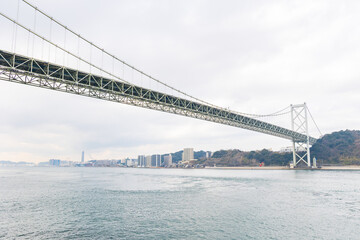日本の都市風景　福岡県北九州市門司　関門橋　