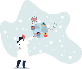 Population health management and global community.Healthy society program with regular screening and monitoring.life and employment of people.