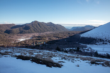 snow covered mountains