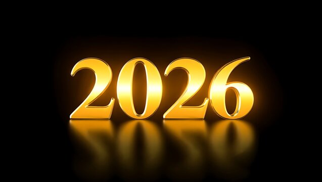 Luxury Golden 2026 Numbers on Black Background  Elegant New Year Celebration Design