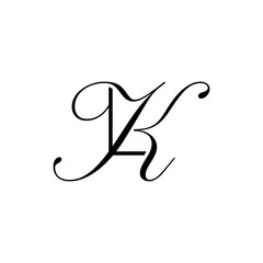 initial letter l with k script logo