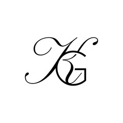 initial letter g with k script logo