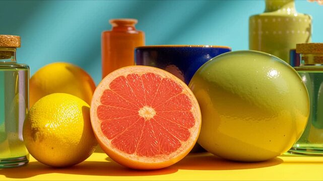 Bright Still-Life Close-Up &mdash; Colorful Realistic Composition of Large Everyday Objects Under Soft Natural Light