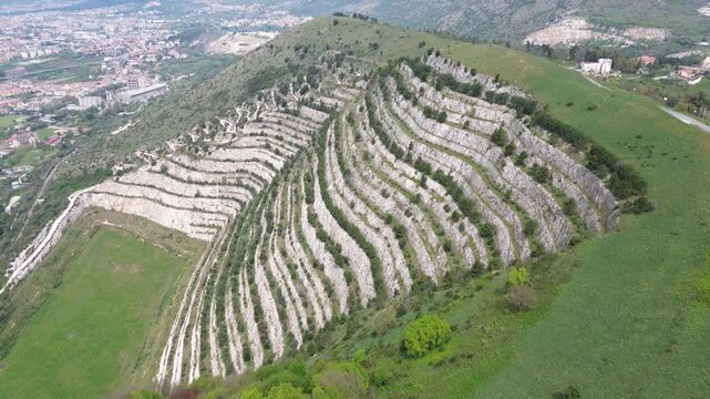 aerial view of San Michele Sanctuary Cathedral in Caserta from the mountaintop blending nature&rsquo;s serenity with spiritual grandeur 2