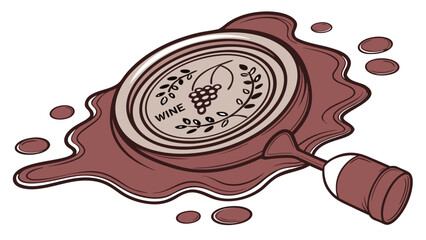 Red vintage wax stamp with seal isolated vector illustration for quality and approved certified guarantee business label