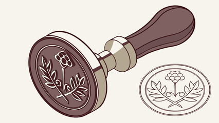 Wax seal stamp set, closeup of wooden tool for business