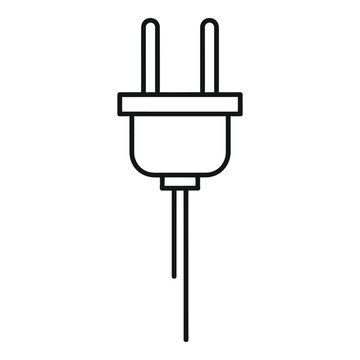 European Type Electrical Plug Flat Vector Icon Style Illustration Design