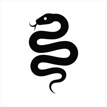 Snake Icon &ndash; Wavy Silhouette Serpent Vector Illustration
