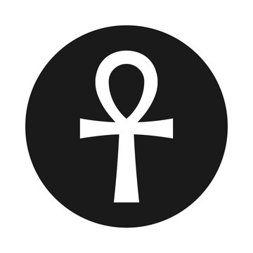 Ankh Egyptian Cross Symbol Circle Icon