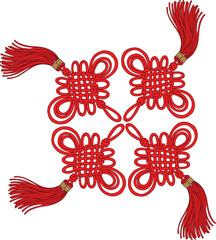 Four Traditional Chinese Knots with Tassels